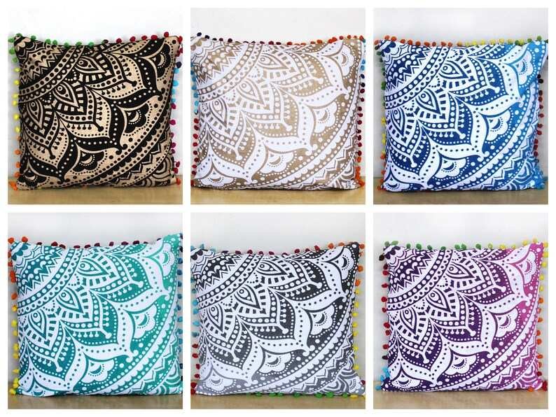 Hand block pillow and cushion cover 